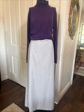 Talbots “Fog Heather” Wool Blend Long Pencil Skirt 10 Petite